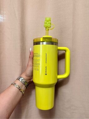 Stanley Neon Yellow Travel Mug with Straw Lid